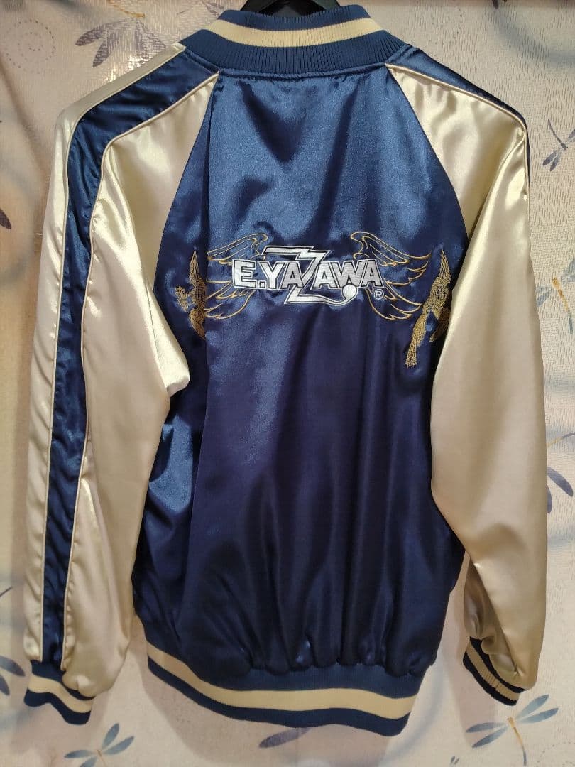 E.YAZAWA スカジャン ネイビー/アイボリー　ブルゾン　ジャンパー