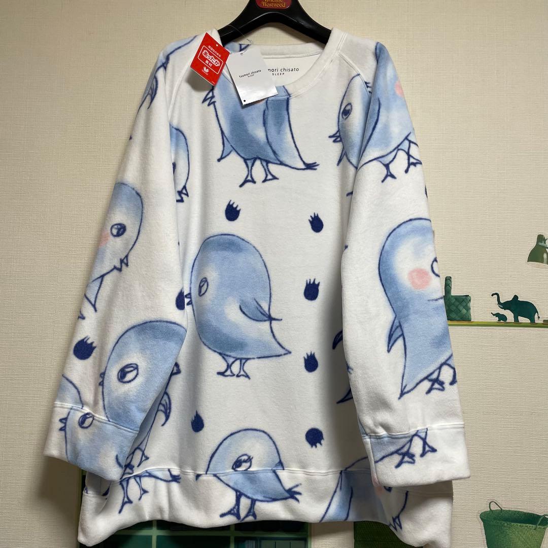 新品　ツモリチサト　暖かフリース・ペンギン総柄パジャマ「Mサイズ」①