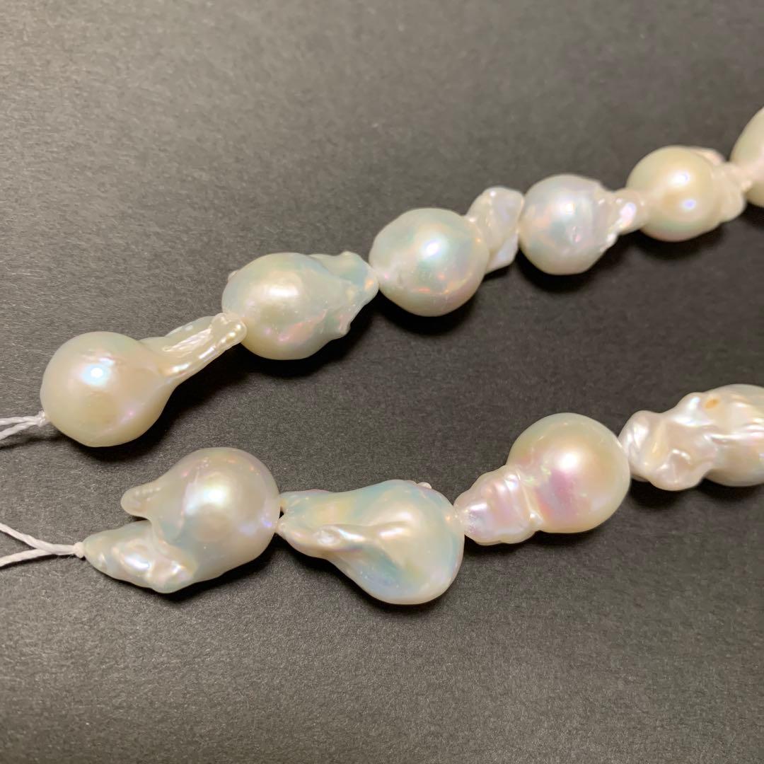 ③オイスター　天然パール　照りツヤ大変良好　19粒　連材　【オススメ】