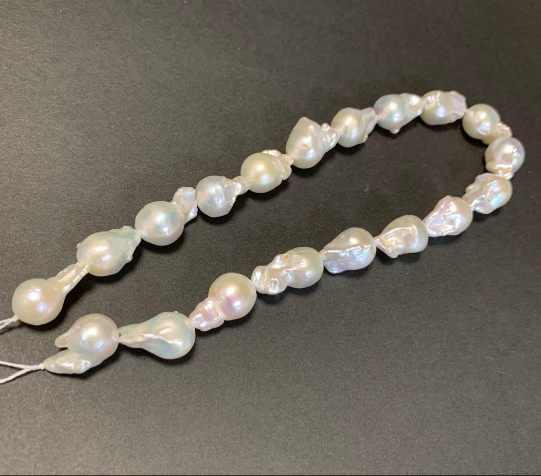 ③オイスター　天然パール　照りツヤ大変良好　19粒　連材　【オススメ】