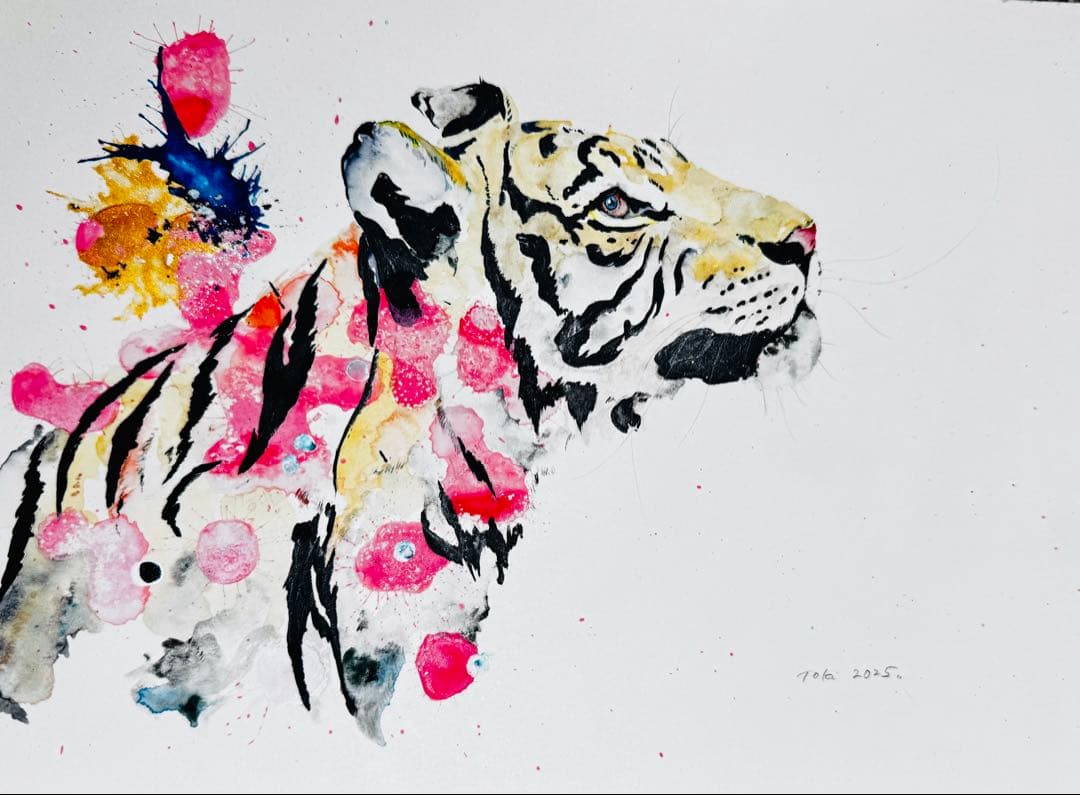 虎 トラ 原画 額装済