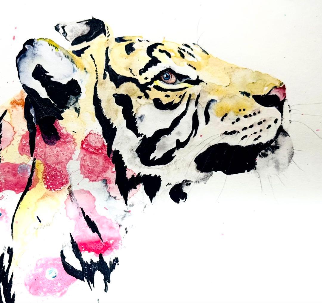 虎 トラ 原画 額装済