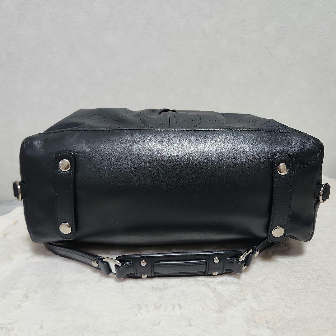 ☆美品☆COACH 2WAY 黒 レザー ショルダー ハンドバック F17130