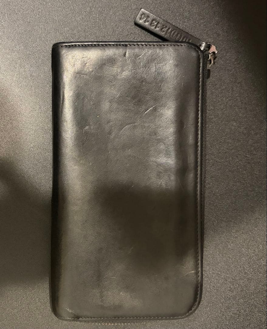 【訳あり】メゾンマルジェラ　長財布　L字ファスナー　4ステッチ　レザー　ブラック