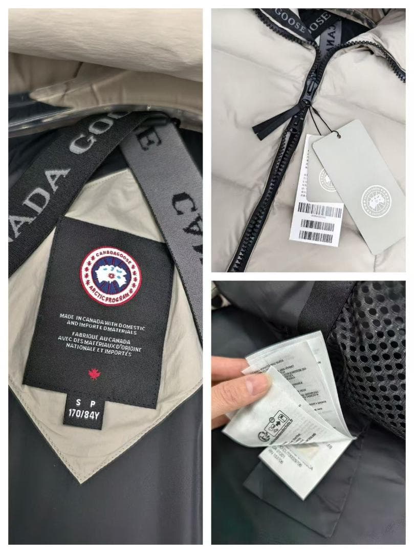 フード付きグレー ダウンジャケット