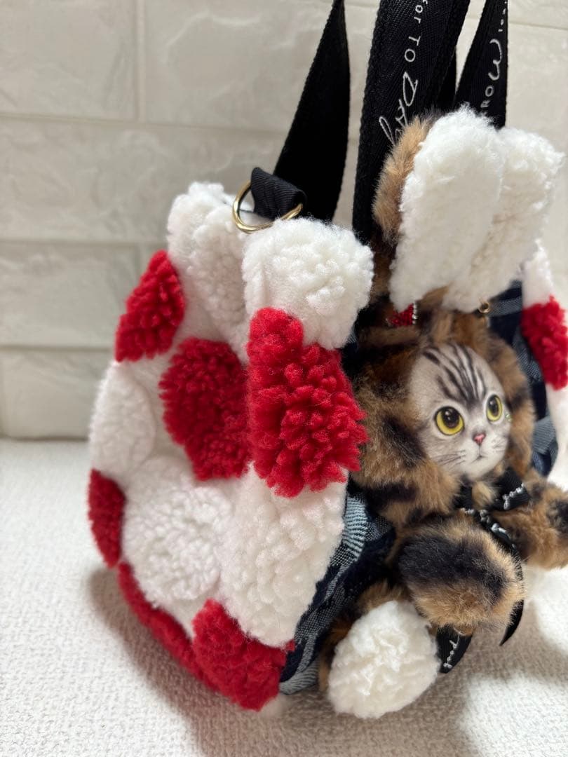 さ*ー様 コヤンイサムチョン　ハンドメイド　ハートボアバッグ　赤　ヒョウ柄うさち