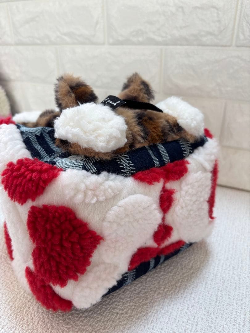 さ*ー様 コヤンイサムチョン　ハンドメイド　ハートボアバッグ　赤　ヒョウ柄うさち