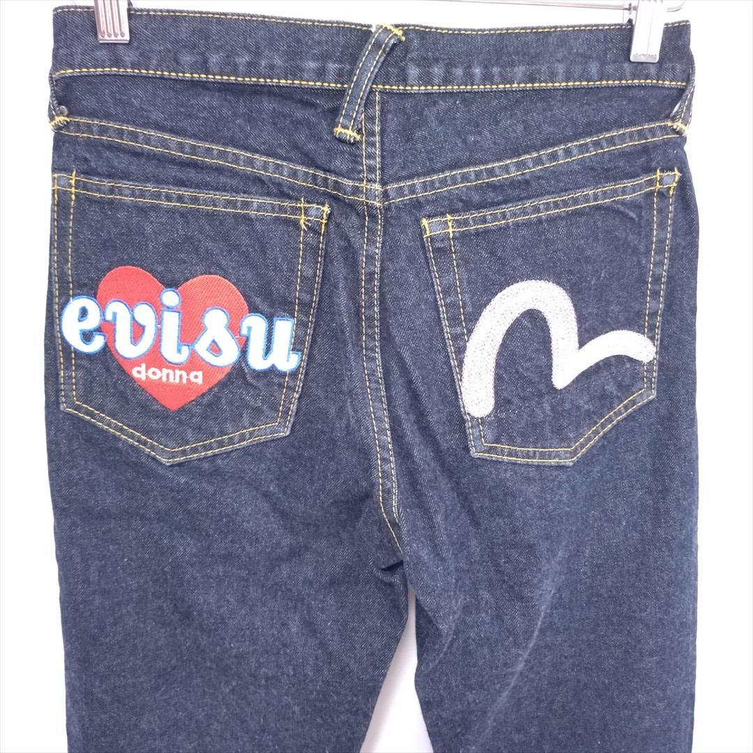 【美品】EVISU 刺繡入り デニムパンツ ジーンズ M ストレート k25
