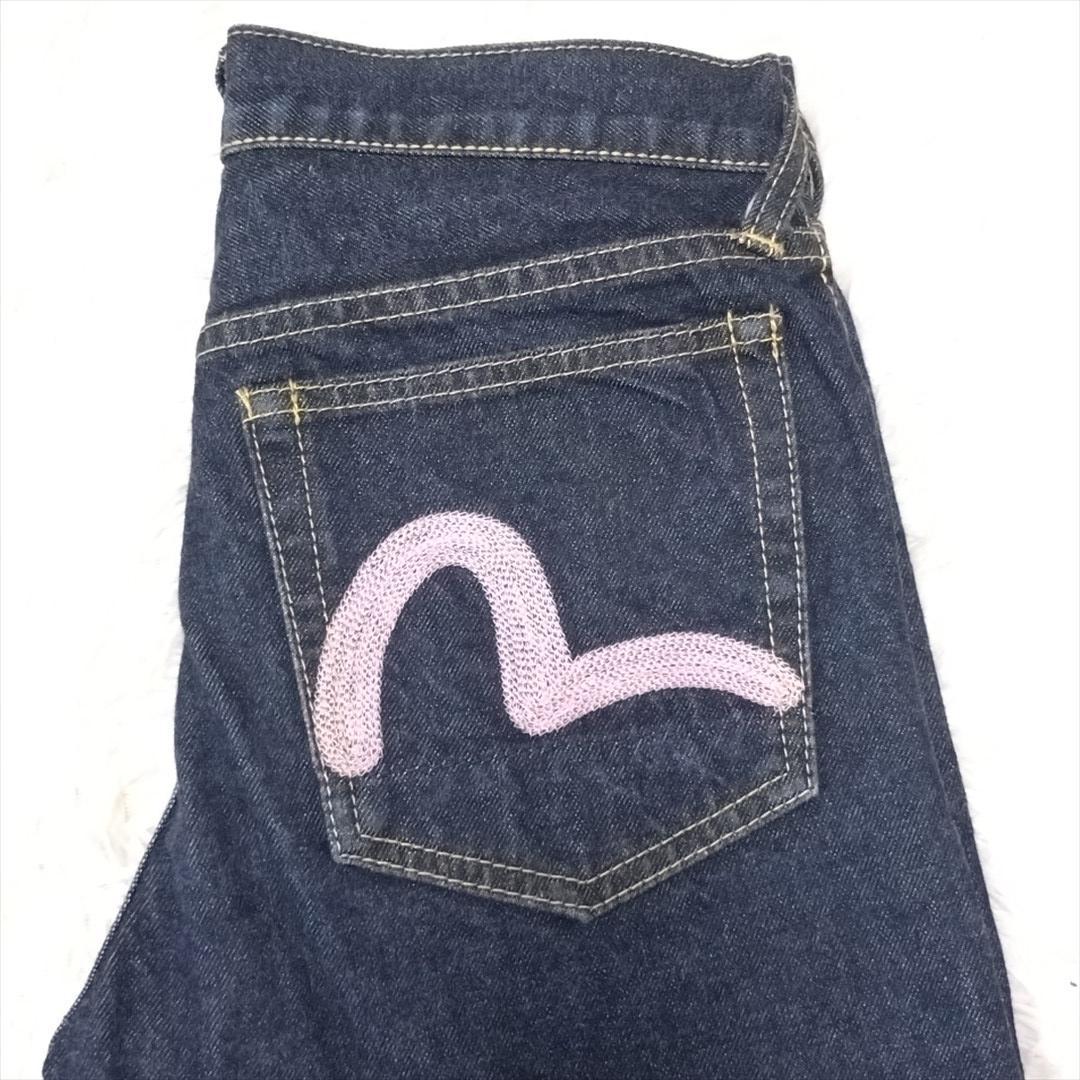 【美品】EVISU 刺繡入り デニムパンツ ジーンズ M ストレート k25