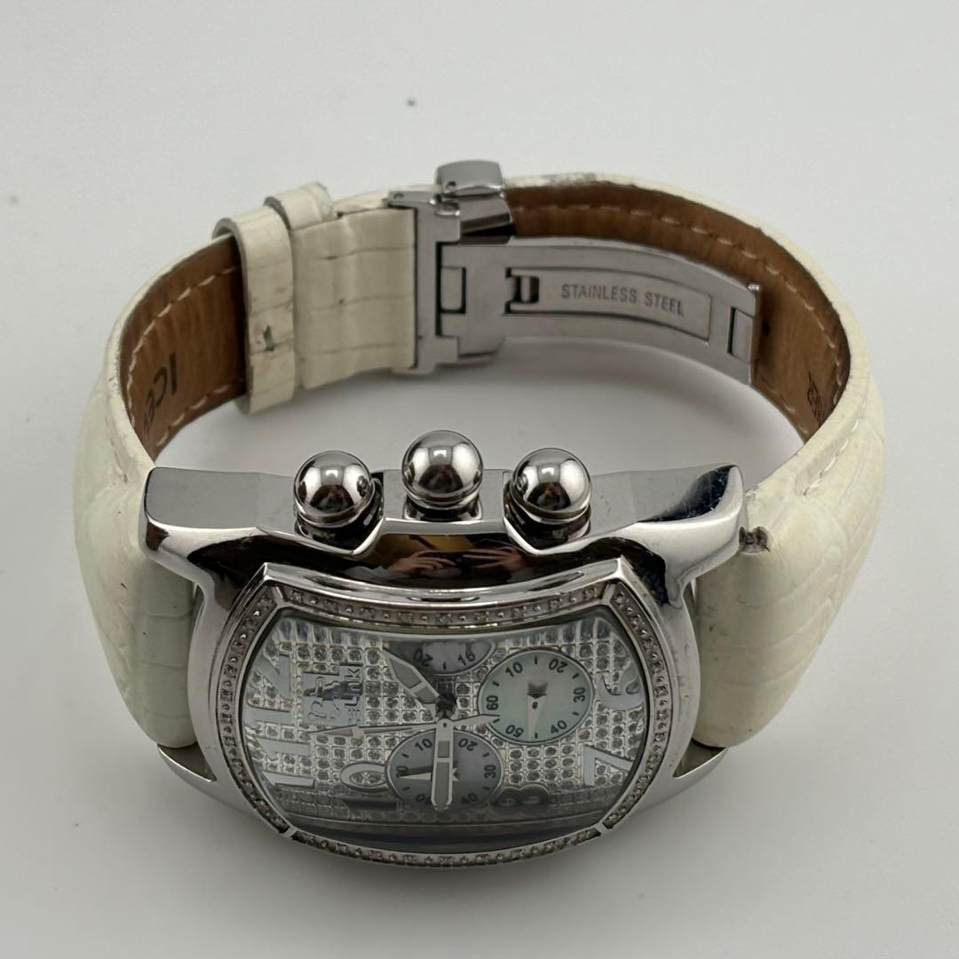 【美品】アイスリンク　ダイヤベゼル　替ベルト付　ストーン　A10519 箱付