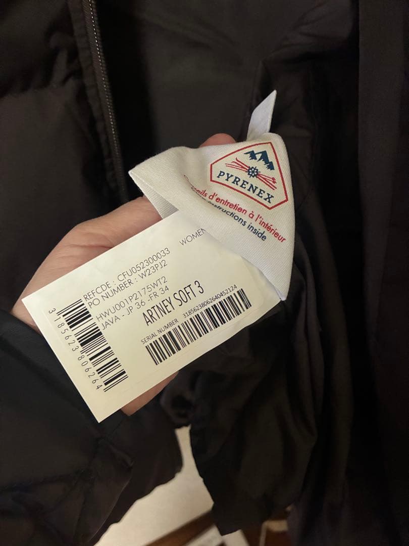 新品未使用　PYRENEX ダウンジャケット JP 36 人気ダークブラウン