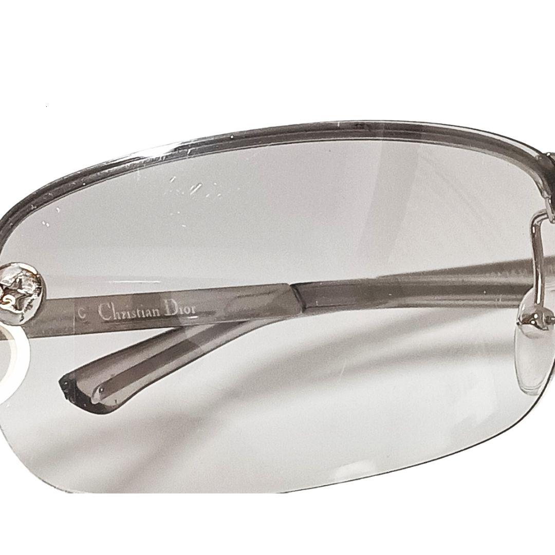 クリスチャンディオール サングラス シルバー ハーフリム スター 星 男女兼用