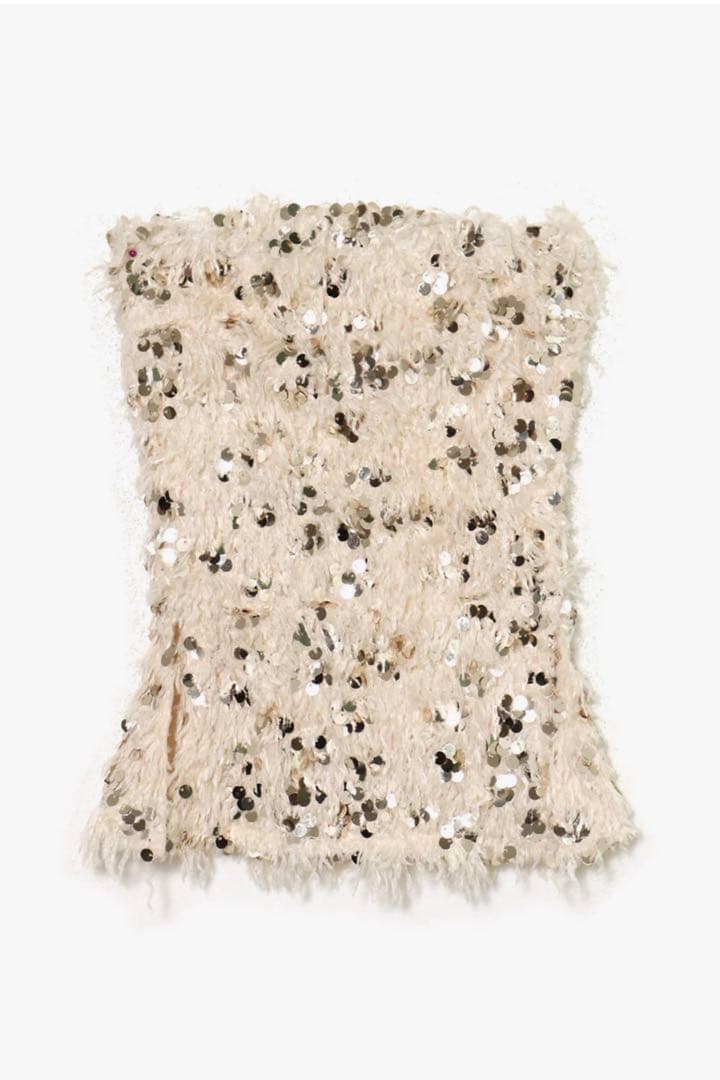 theredthread S fur sequins camisole ベア