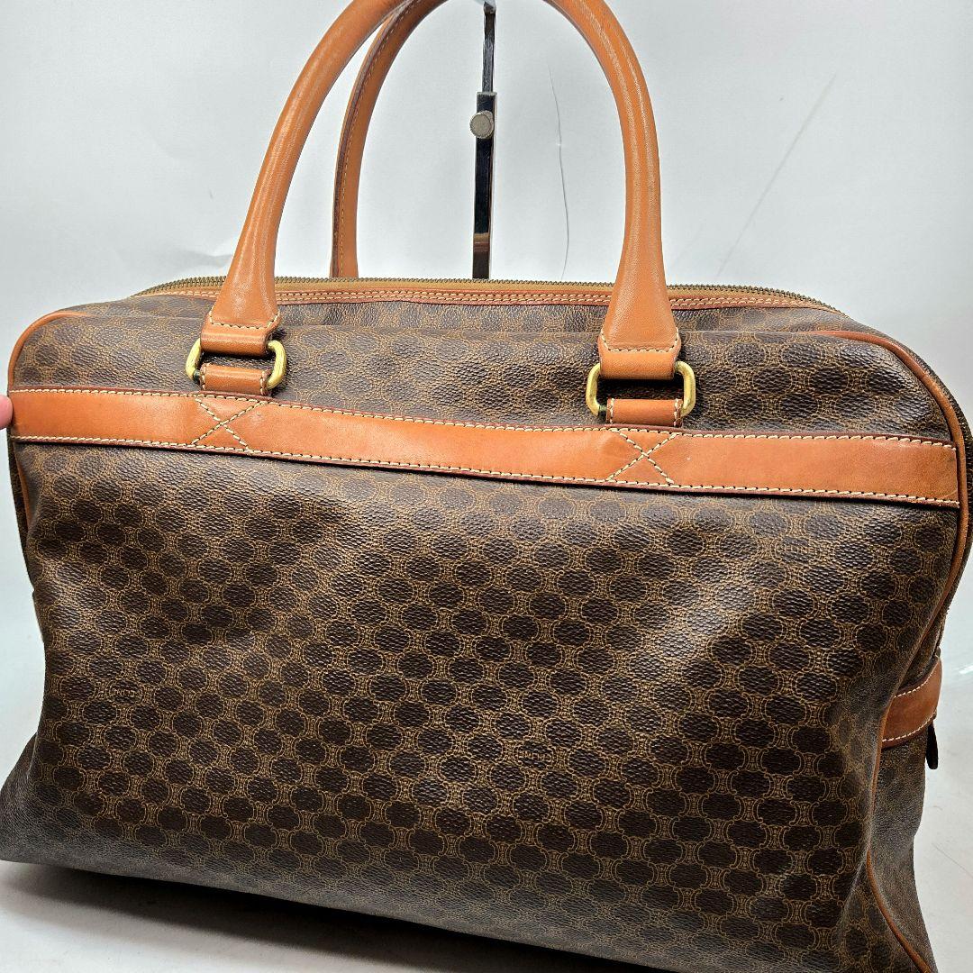 美品 CELINE ミニボストンバッグ マカダム トリオンフ金具 A4収納可能