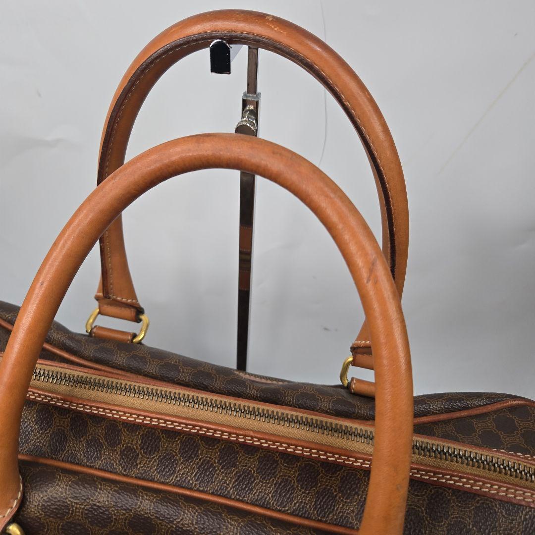 美品 CELINE ミニボストンバッグ マカダム トリオンフ金具 A4収納可能