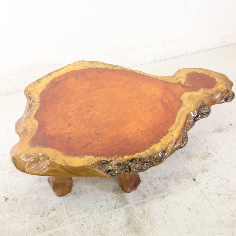 値下唐木 花梨無垢 瘤杢 葡萄杢 厚5.8cm 一枚板 座卓 130×93×35