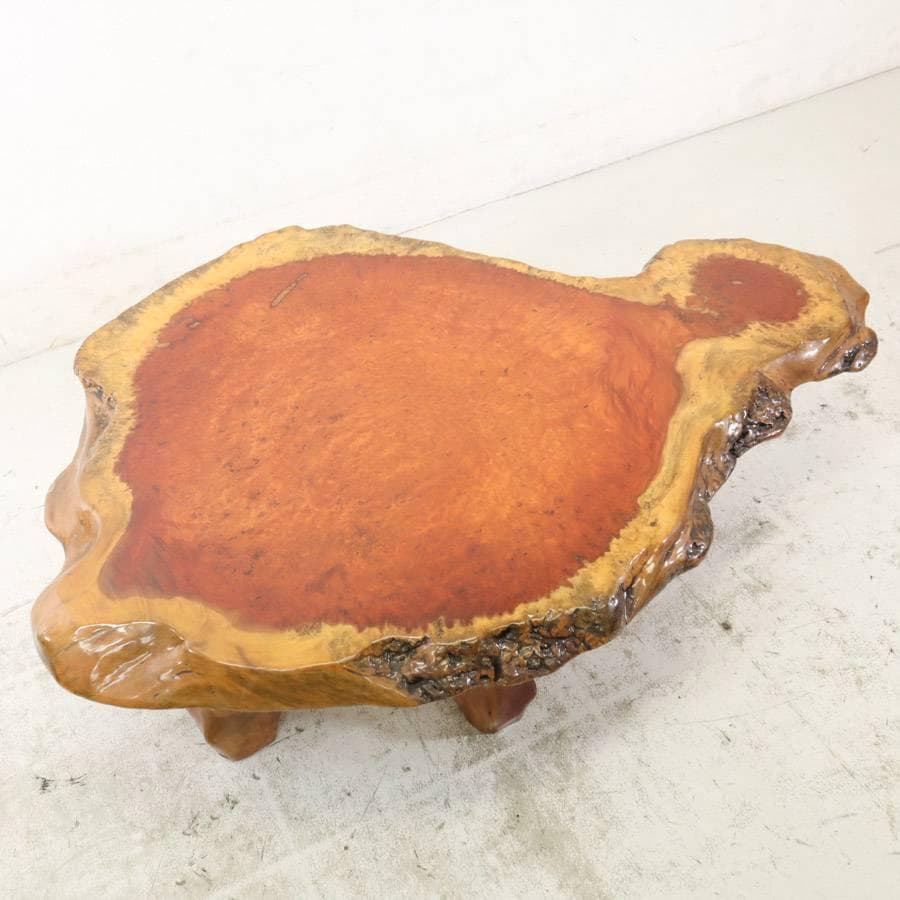 値下唐木 花梨無垢 瘤杢 葡萄杢 厚5.8cm 一枚板 座卓 130×93×35