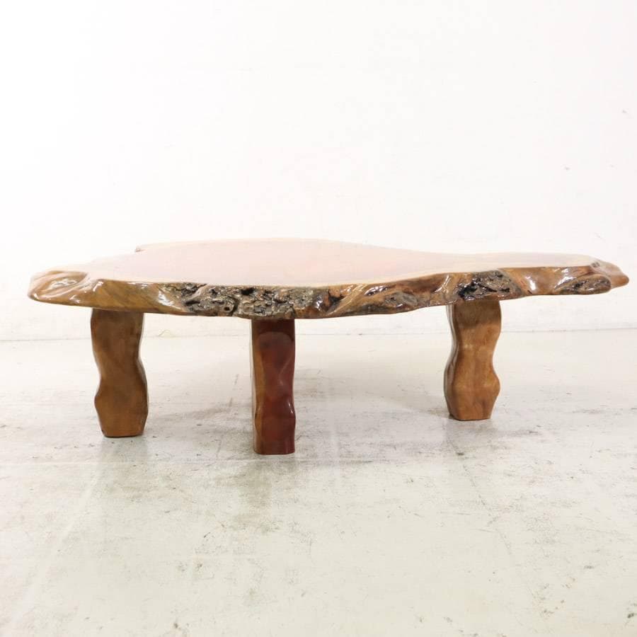 値下唐木 花梨無垢 瘤杢 葡萄杢 厚5.8cm 一枚板 座卓 130×93×35