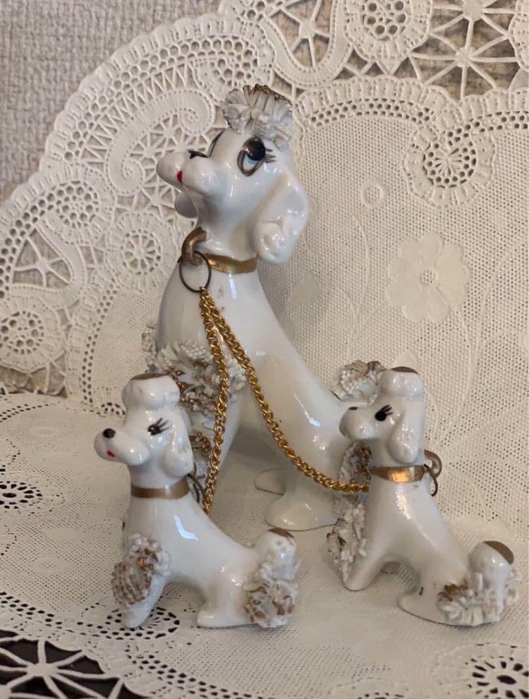 【フランス 30'】陶器のスパゲティプードル/３匹セット