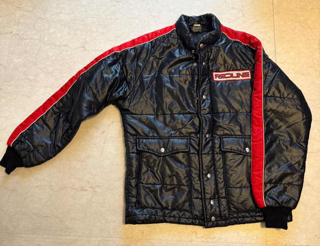 Swingstarレーシングジャケット REDLINE ロゴ入り黒/赤