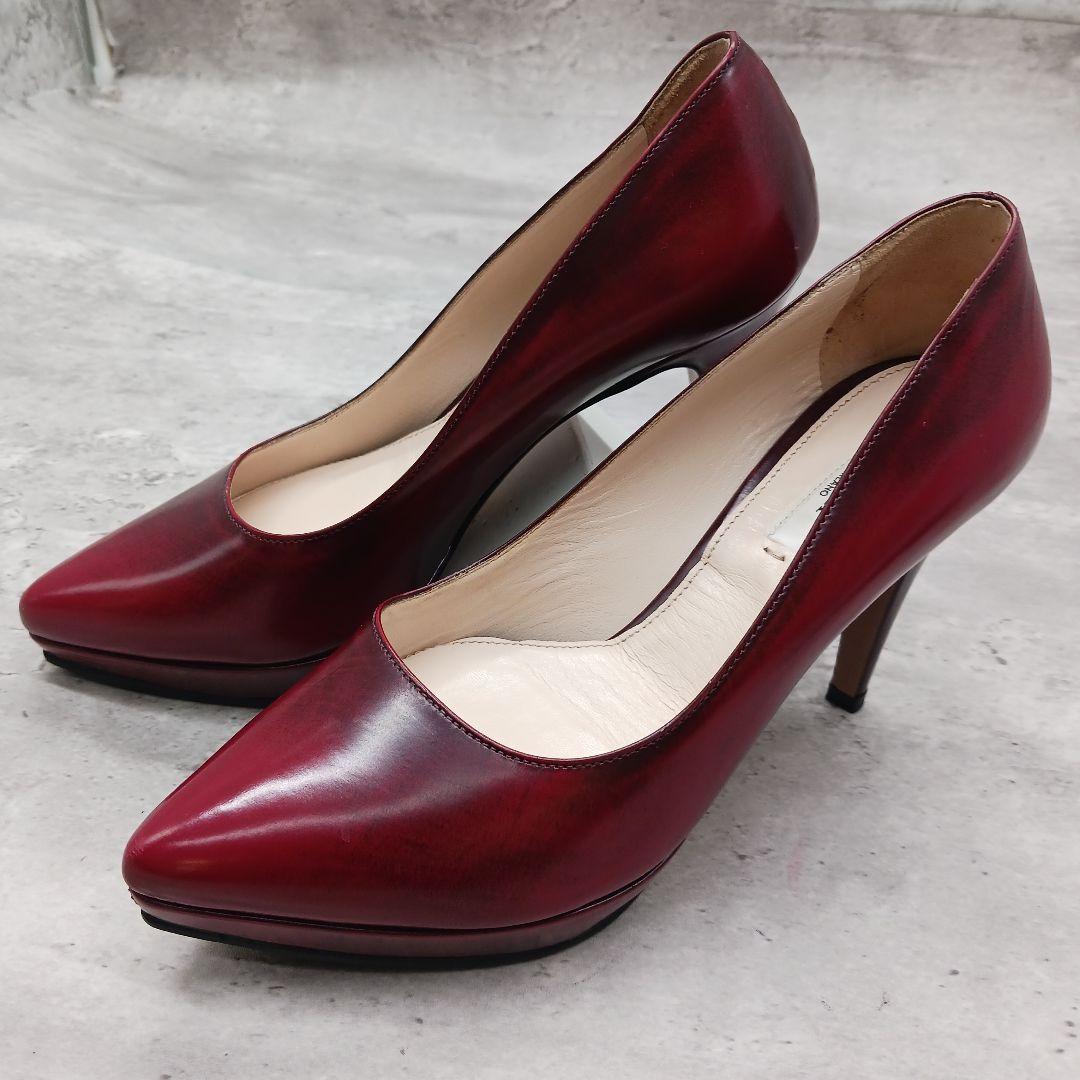 ✨極美品✨ プラダ レディース レザー パンプス ワインレッド 36