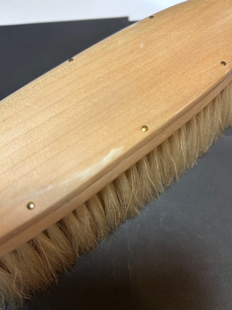 美品　ブラシの平野　洋服ブラシ　手植え水雷型　馬毛100%