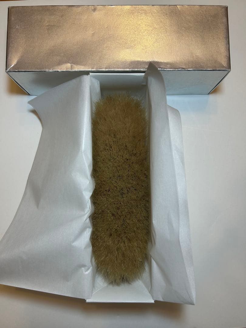 美品　ブラシの平野　洋服ブラシ　手植え水雷型　馬毛100%