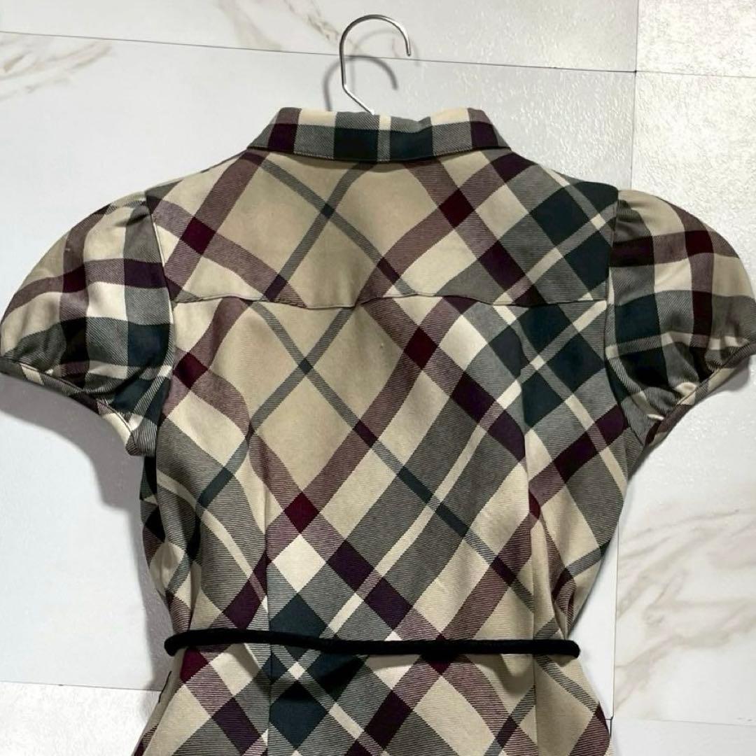 美品✨バーバリーブルーレーベル ノバチェックティアードワンピース ホース ベルト