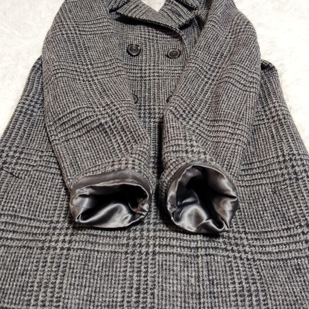 美品 マッキントッシュ グレンチェック ダブル チェスターコート 千鳥柄 38