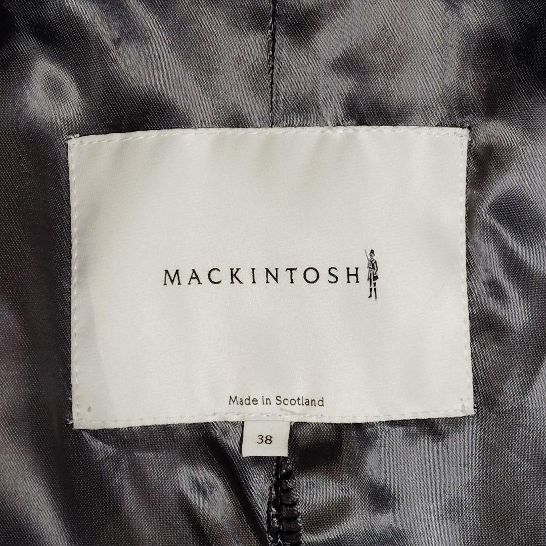 美品 マッキントッシュ グレンチェック ダブル チェスターコート 千鳥柄 38