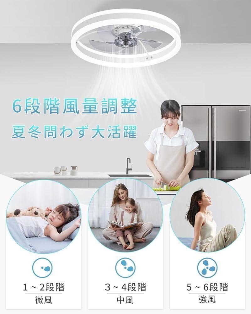 LEDシーリングファンライトキュレーター付き8~10畳リモコン/説明書付50CM