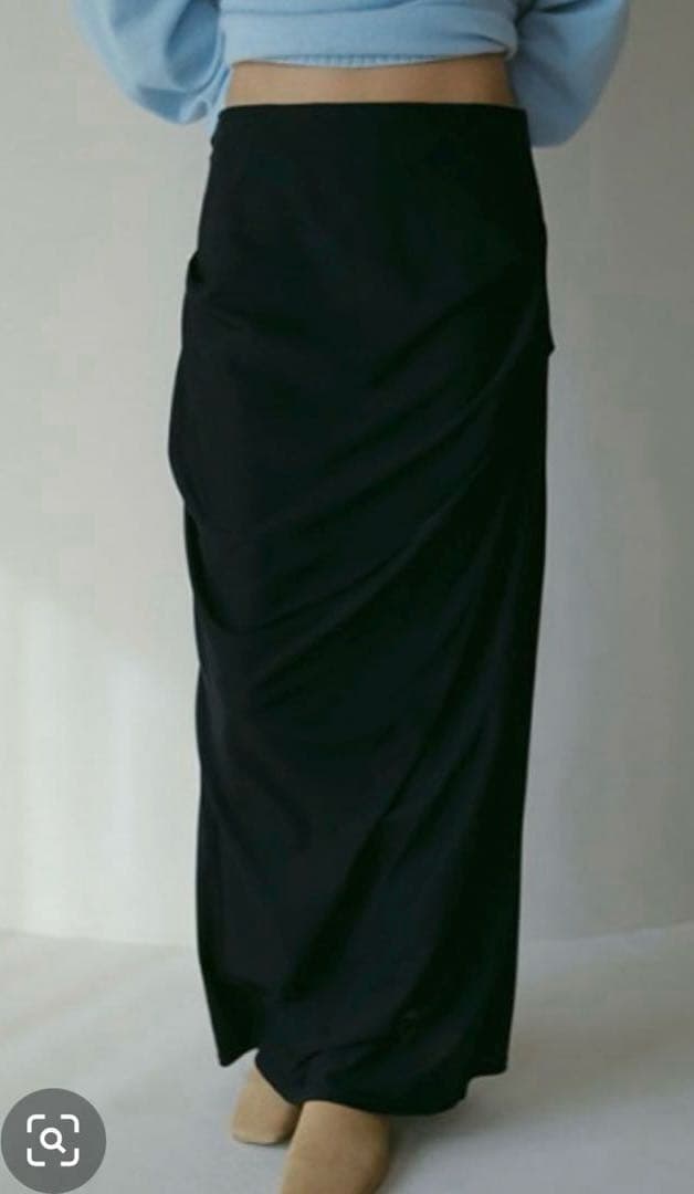 新品　ETRE TOKYO サイドランダムギャザーロングスカート　M