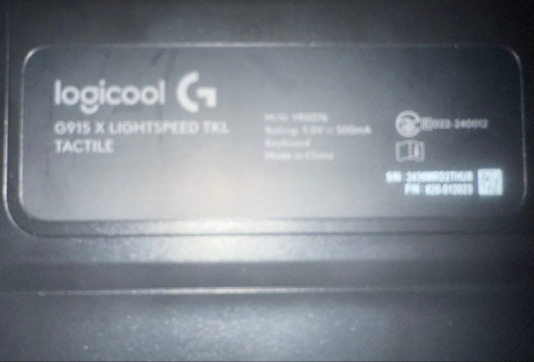 Logicool G915 X LIGHTSPEED TKL タクタイル 黒