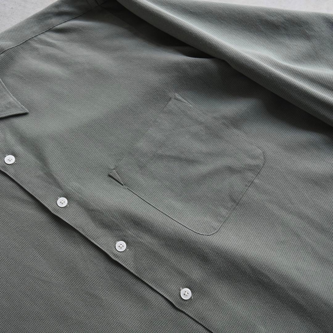 90s PERRY ELLISペリーエリス レーヨン長袖シャツ M オリーブ