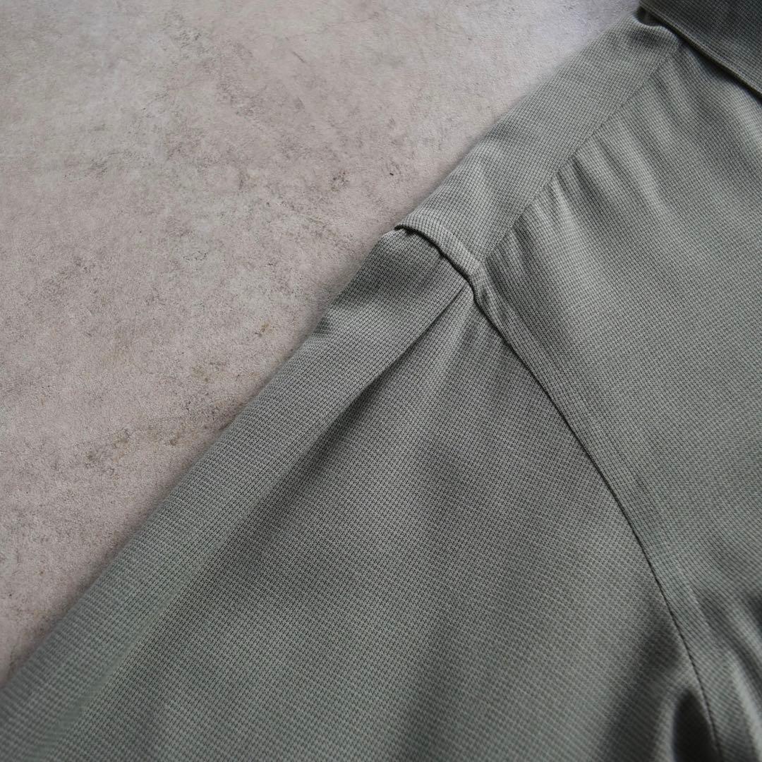 90s PERRY ELLISペリーエリス レーヨン長袖シャツ M オリーブ