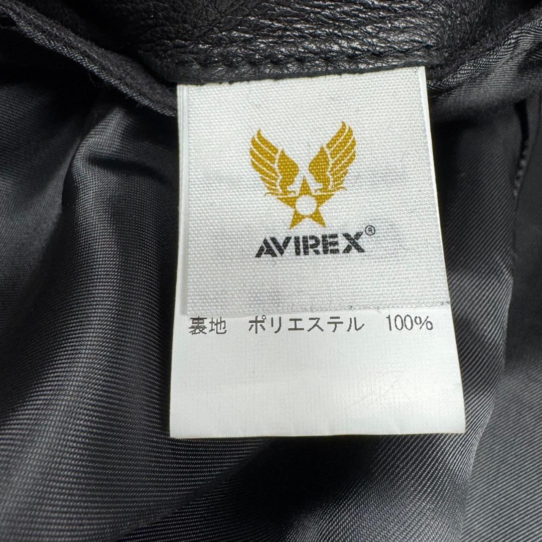極美品✨AVIREX　レザージャケット　ブラック　ライダース　羊革　本革 M