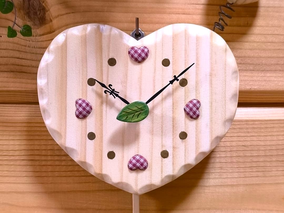 ⭐アメリカンカントリー雑貨♥ぷっくりハート❤️の振り子時計
