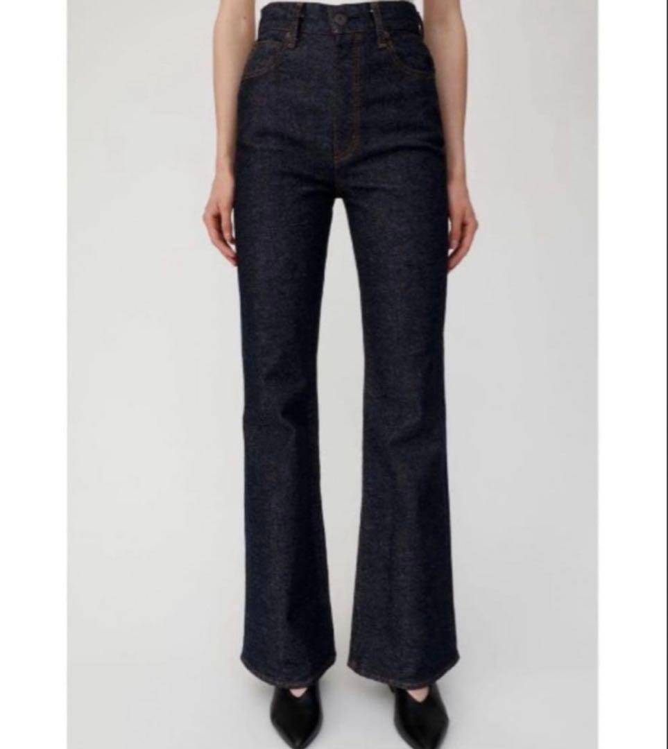 美品 moussy MVS フレアデニムパンツ ストレッチ ハイウエスト 22