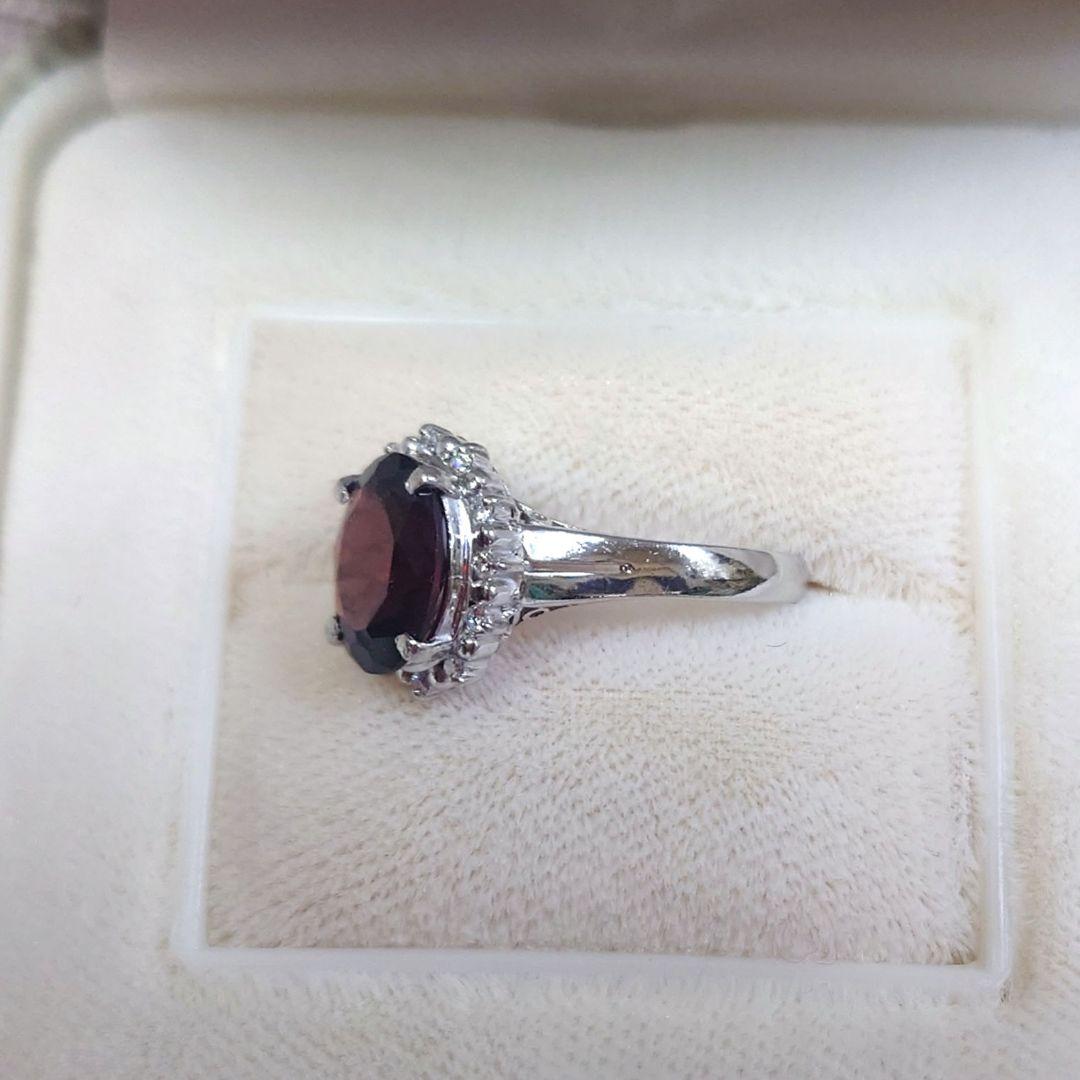 プラチナ　ガーネットリング