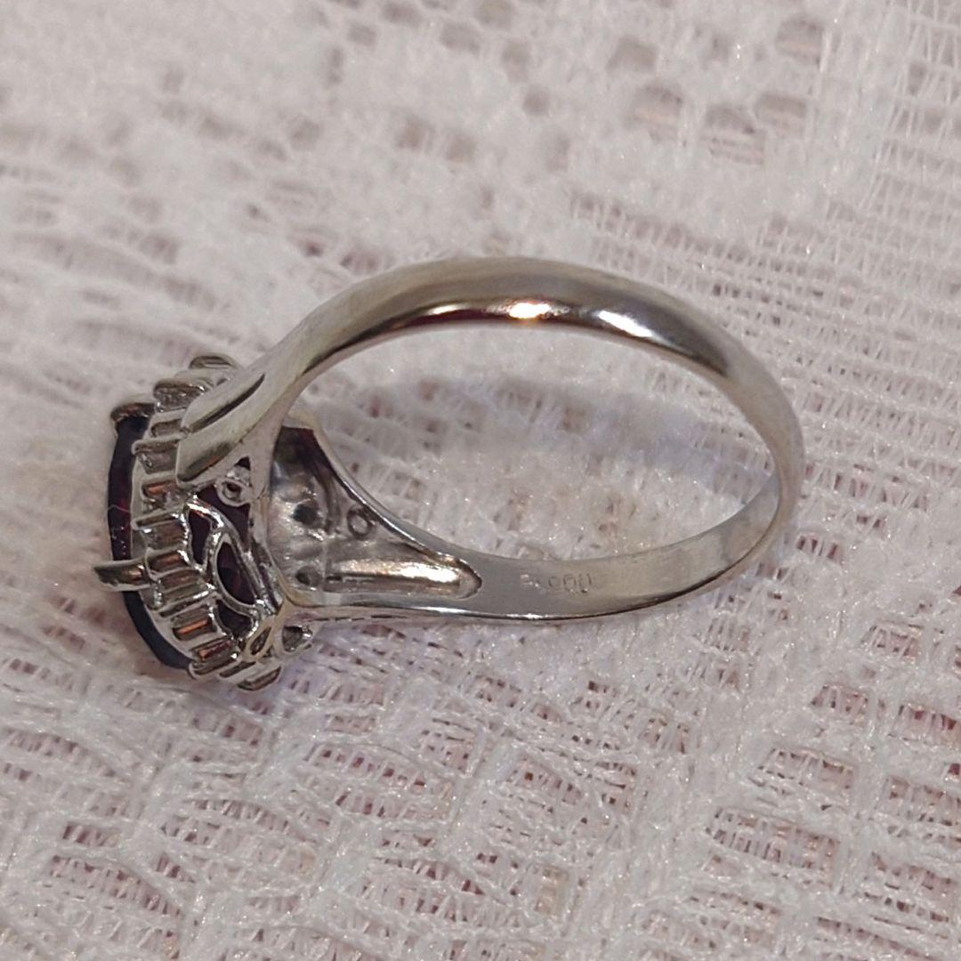 プラチナ　ガーネットリング