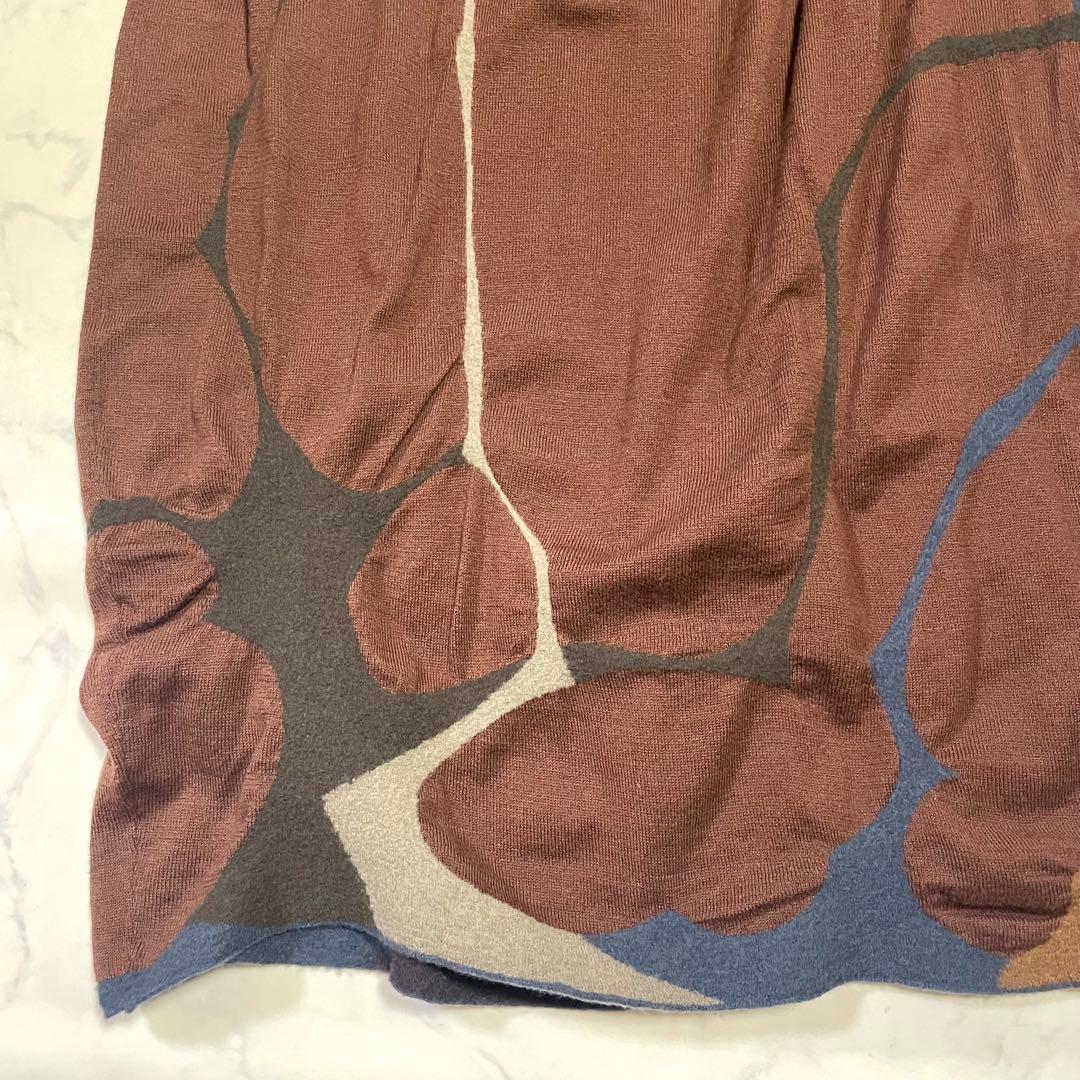 ヨーガンレール コットンニット ロングスカートブラウン M ウエストゴム