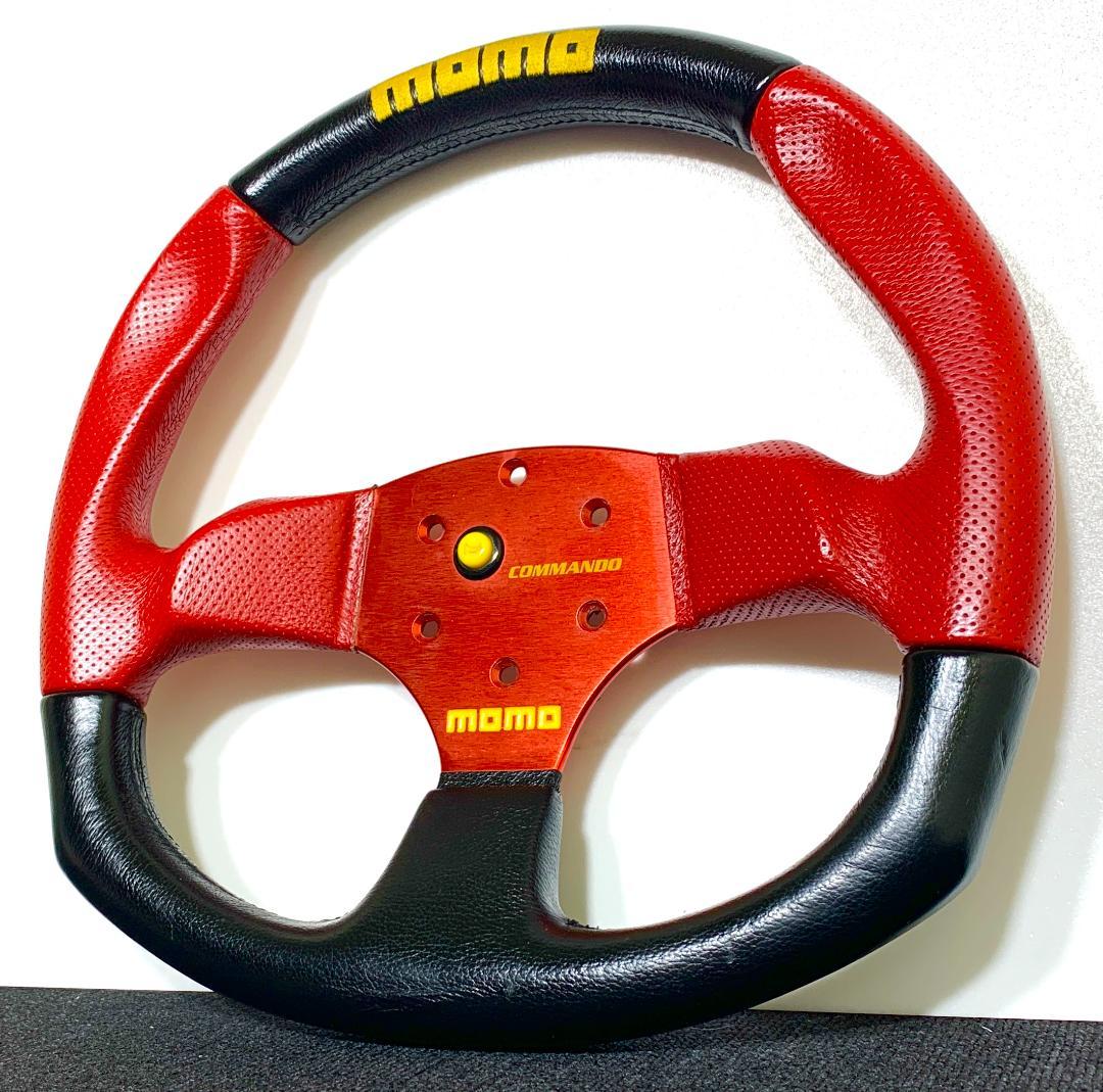 モモ COMMANDO コマンド 初代モデル レッド×ブラック 34.5パイ