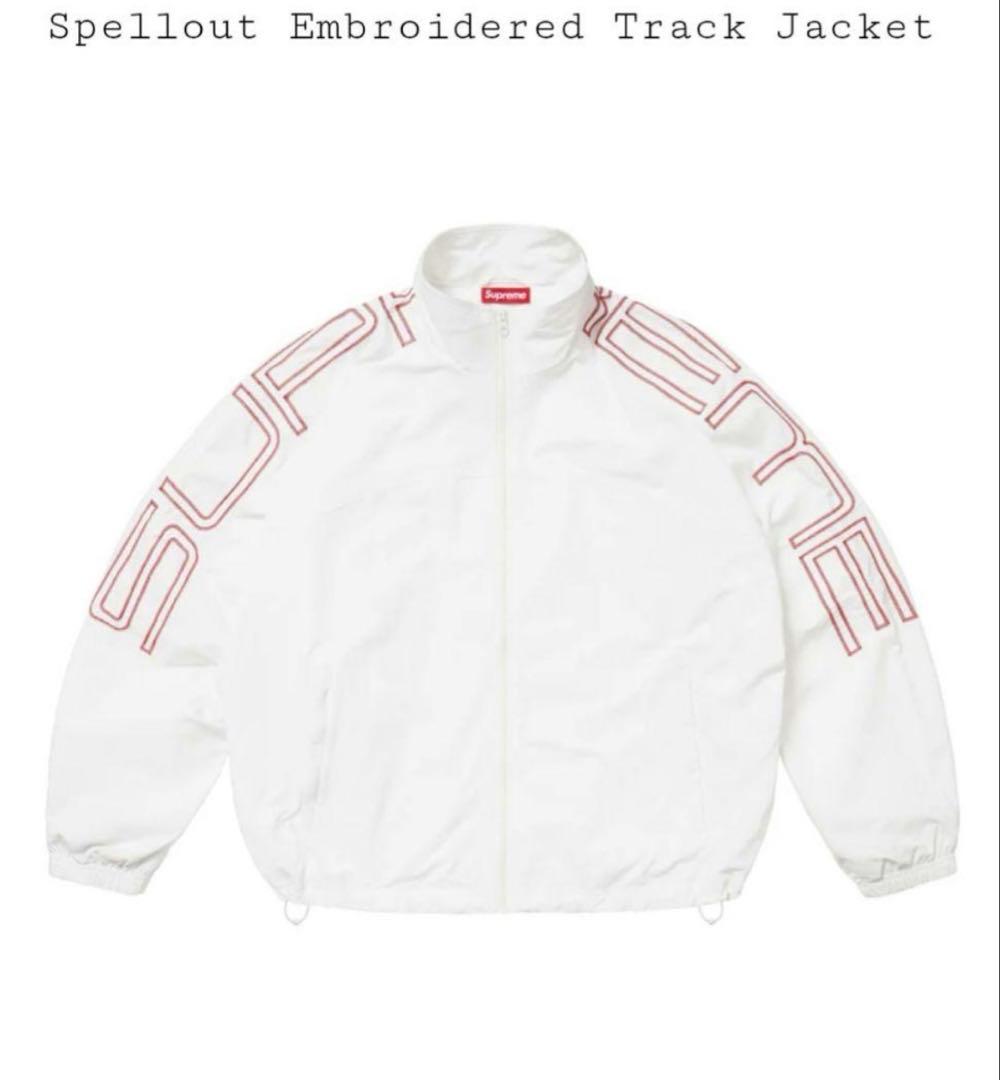 Spellout Embroidered Track Jacket ホワイト　S