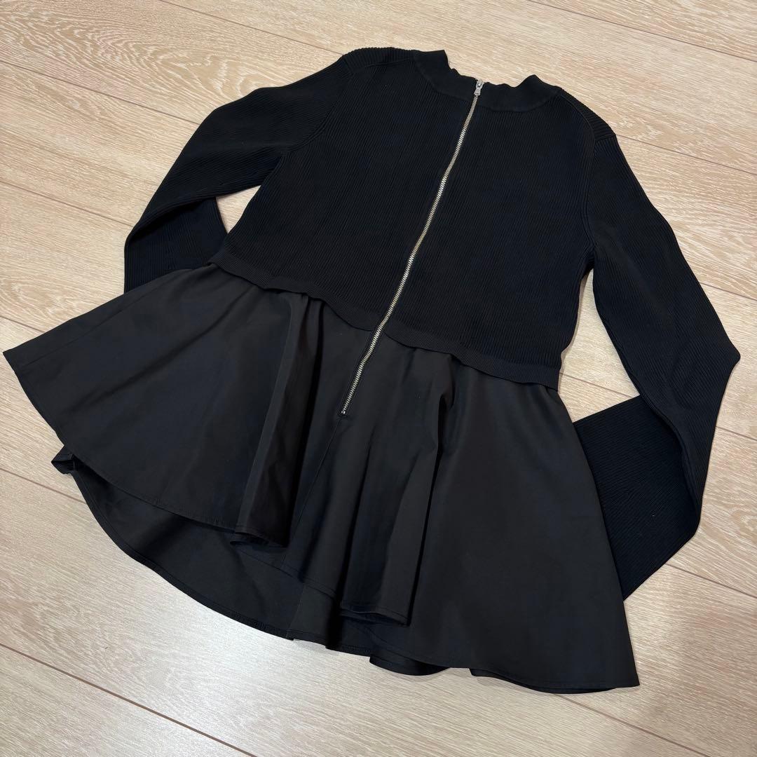 ADAM ET ROPÉ FEMME ペプラムコンビニットプルオーバー ブラック