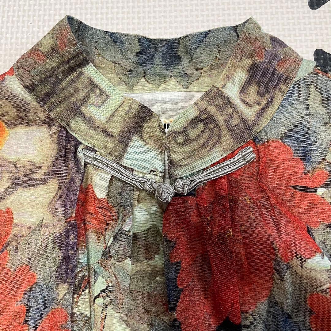 VIVIENNE TAM ヴィヴィアンタム フラワー柄 パワーネット ワンピース