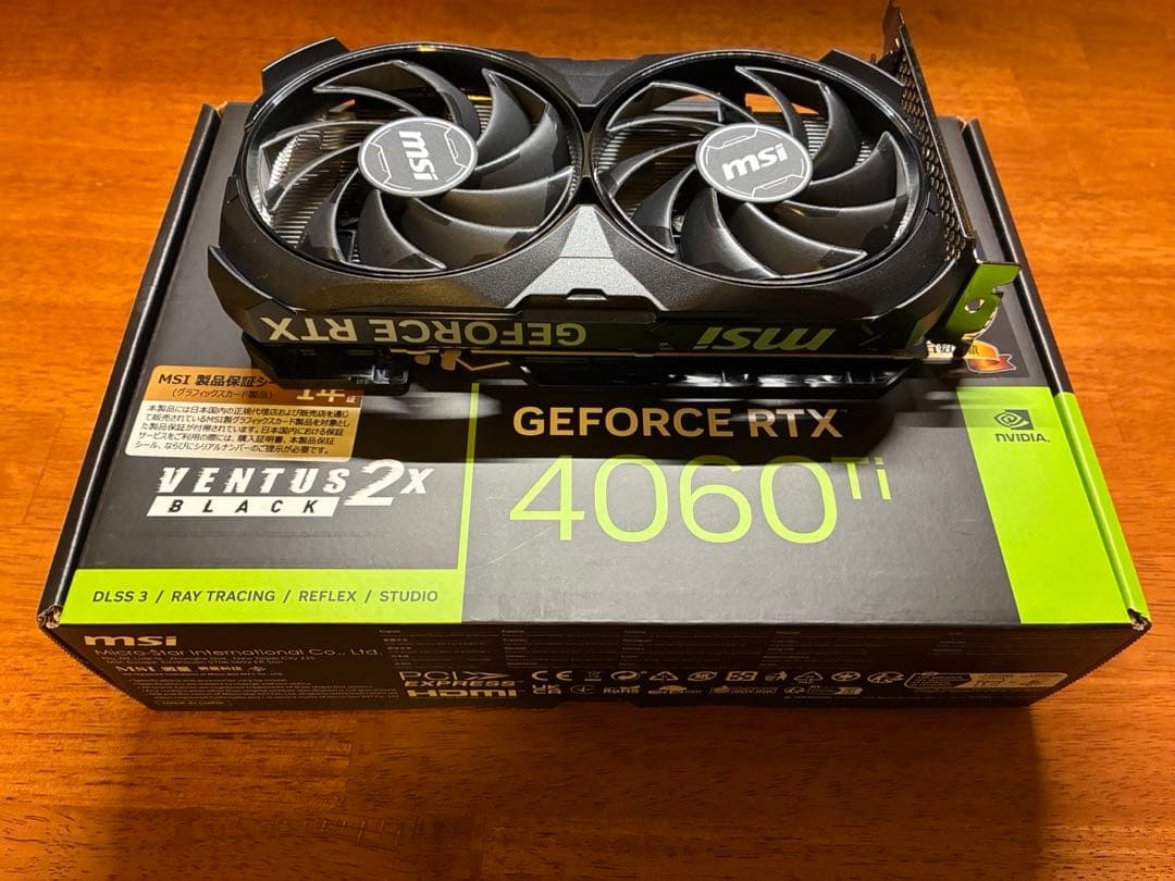 グラフィックボード・グラボ・ビデオカード GeForce RTX 4060 Ti 8GB VENTUS 2X BLACK