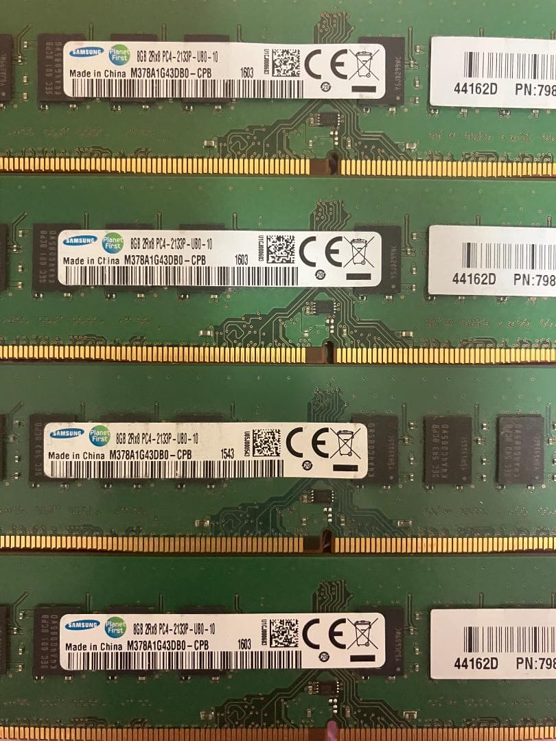 メモリ 8GB×4枚=32GB DDR4-2133 SAMSUNG製 動作保証