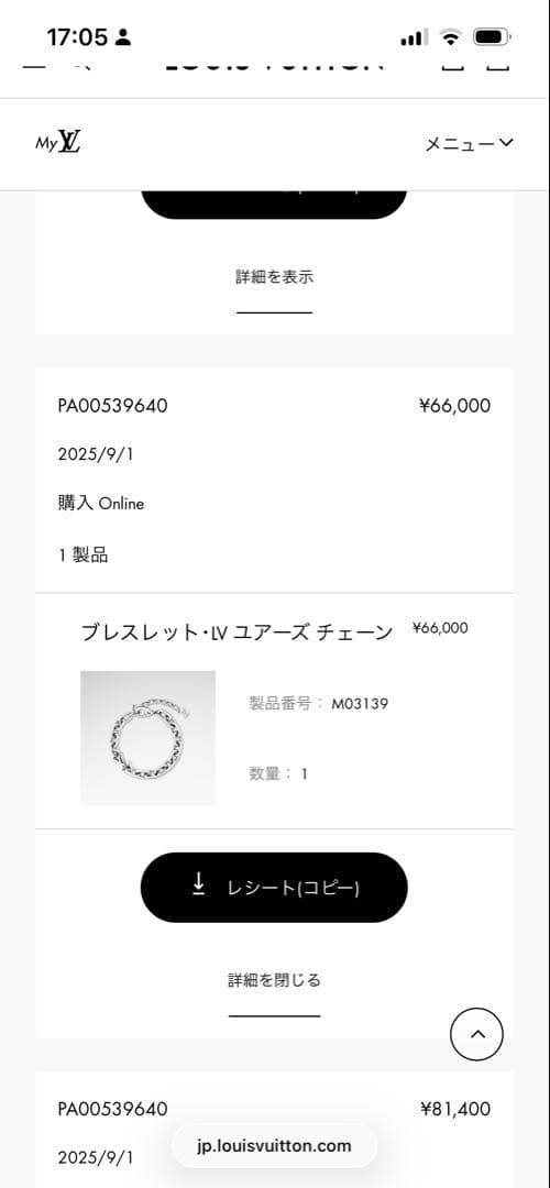 Louis Vuitton ブレスレット ユアーズ チェーン