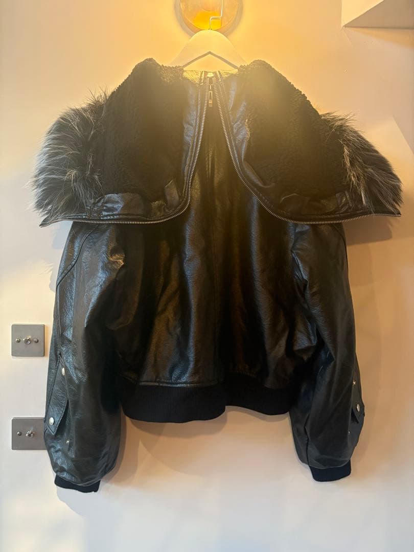 最終値下げ　美品　HARE ブラック レザージャケット ジップファー　M　N2B