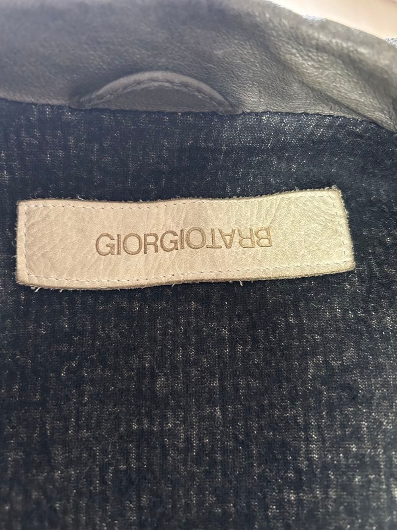 今月まで　Giorgio Brato ブラックレザーライダースジャケット　46